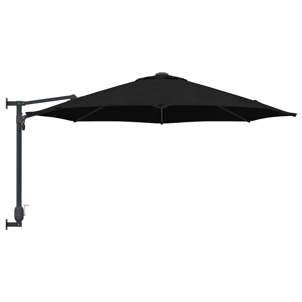 Garden Parasol Black 248 x 248 x 148 cm Polyester and Steel