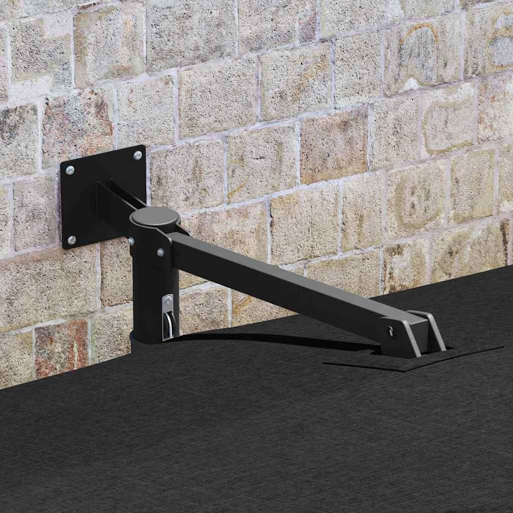 Garden Parasol Black 248,5 x 247,5 x 160 cm Polyester and Steel