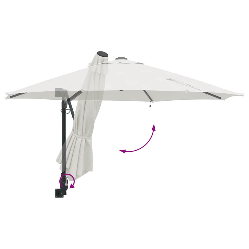 Garden Parasol Sand 248 x 248 x 148 cm Polyester and Steel