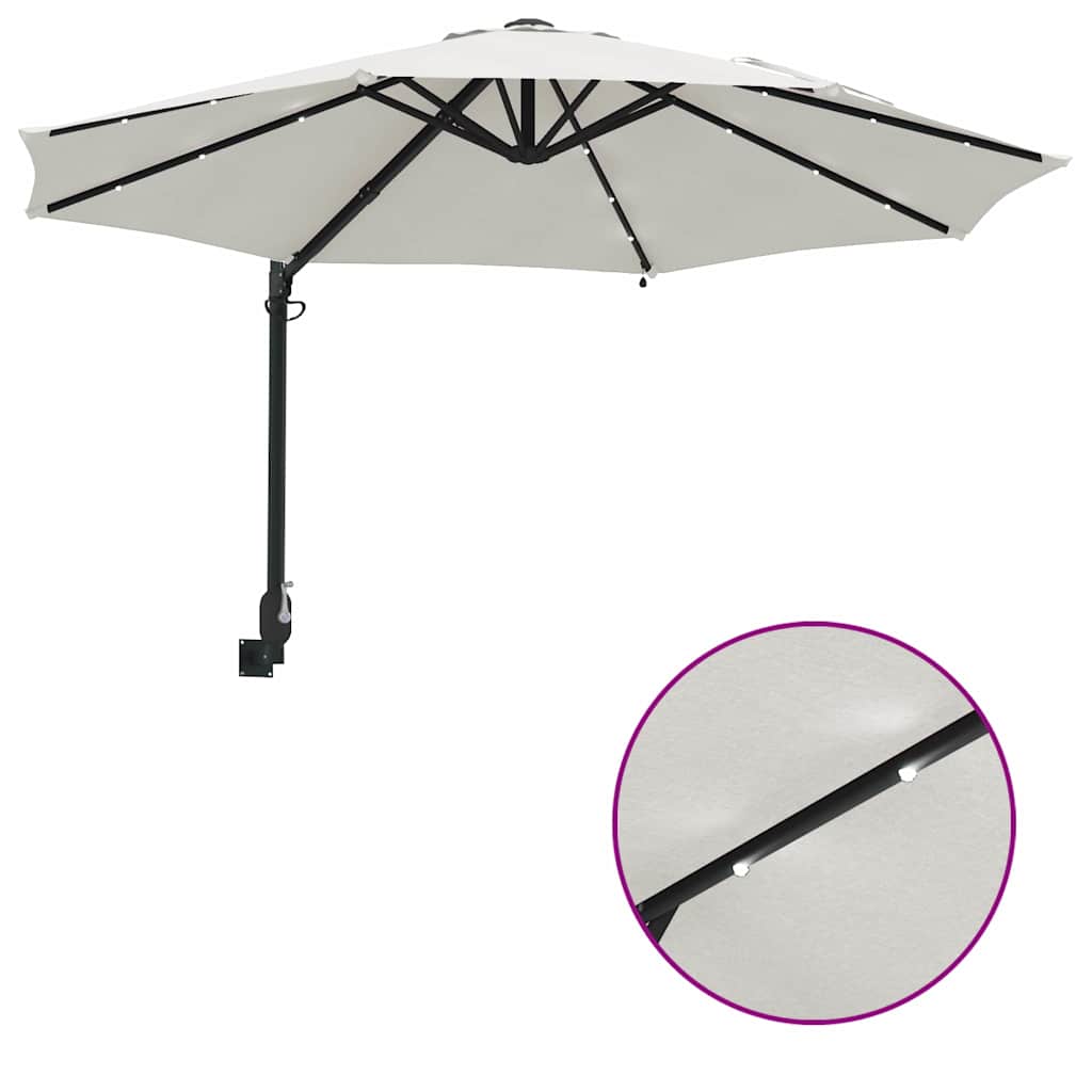 Garden Parasol Sand 248 x 248 x 148 cm Polyester and Steel