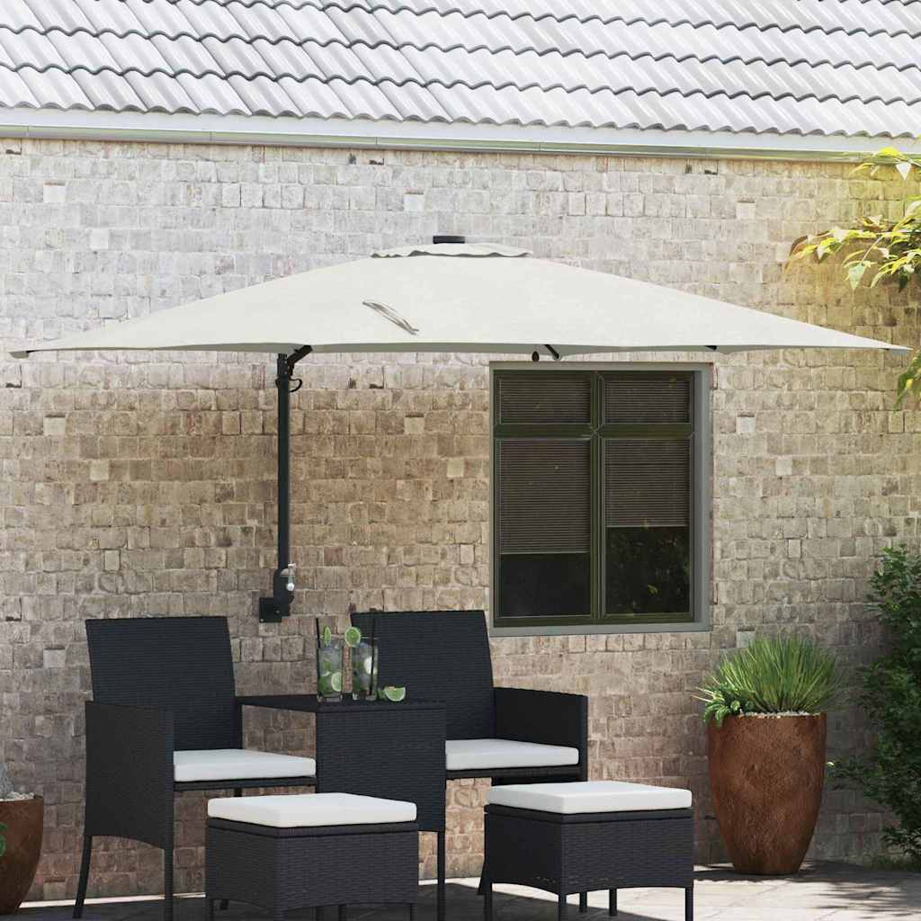 Garden Parasol Sand 248,5 x 247,5 x 160 cm Polyester and Steel
