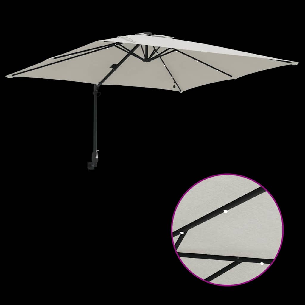 Garden Parasol Sand 248,5 x 247,5 x 160 cm Polyester and Steel