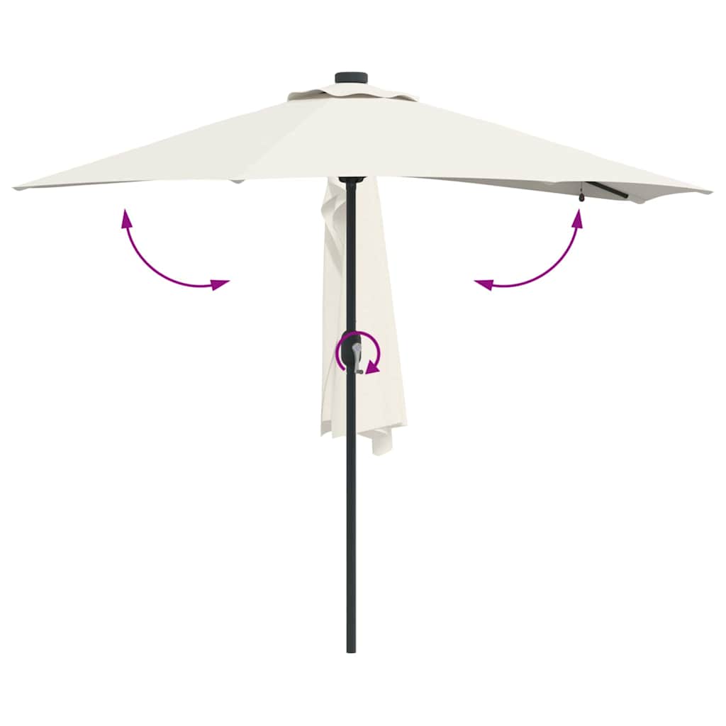 Garden Parasol Sand 294 x 150 x 223 cm Polyester and Steel