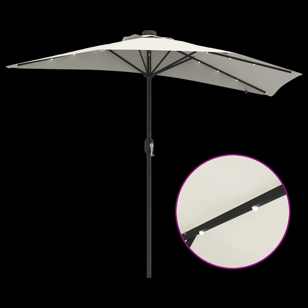 Garden Parasol Sand 294 x 150 x 223 cm Polyester and Steel