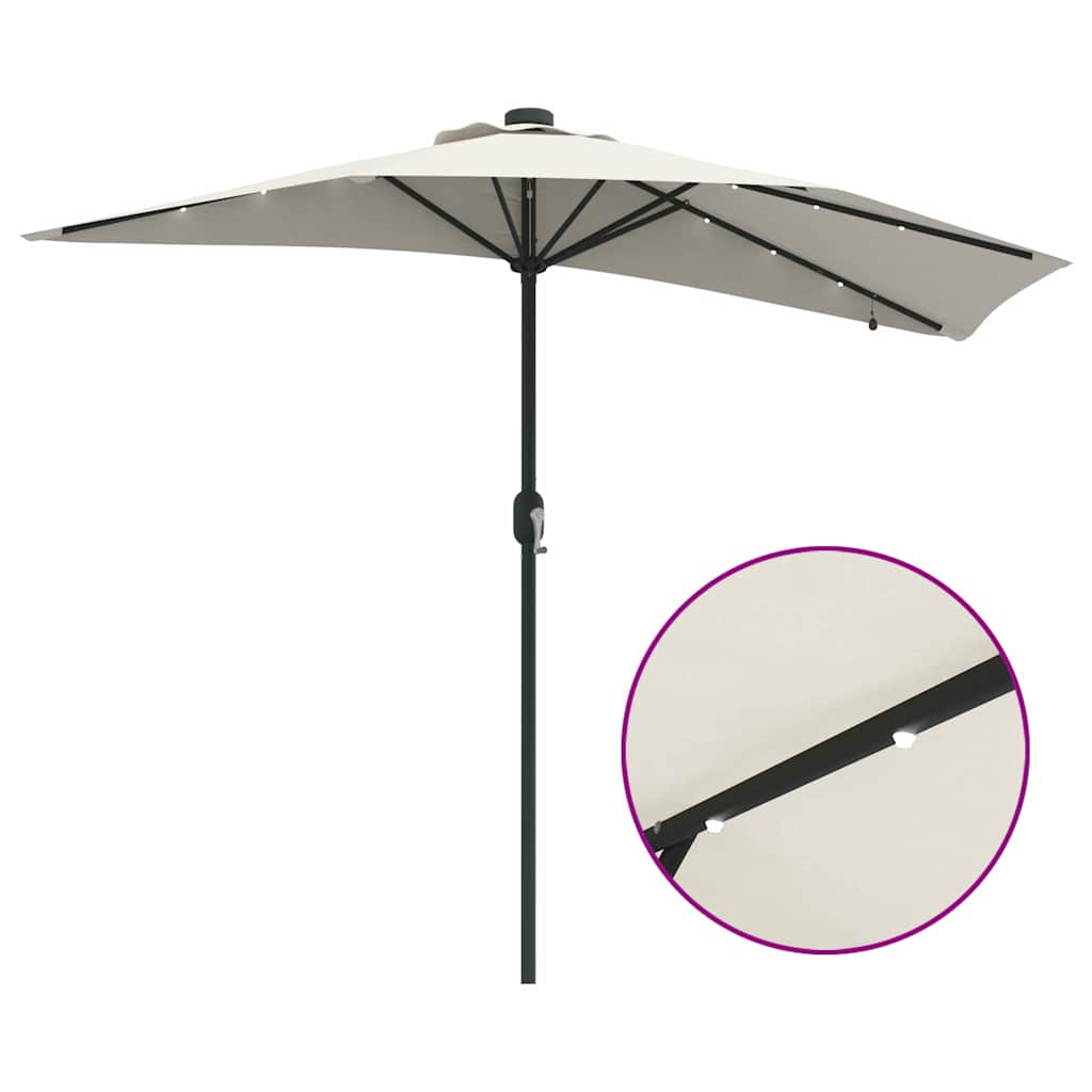 Garden Parasol Sand 294 x 150 x 223 cm Polyester and Steel