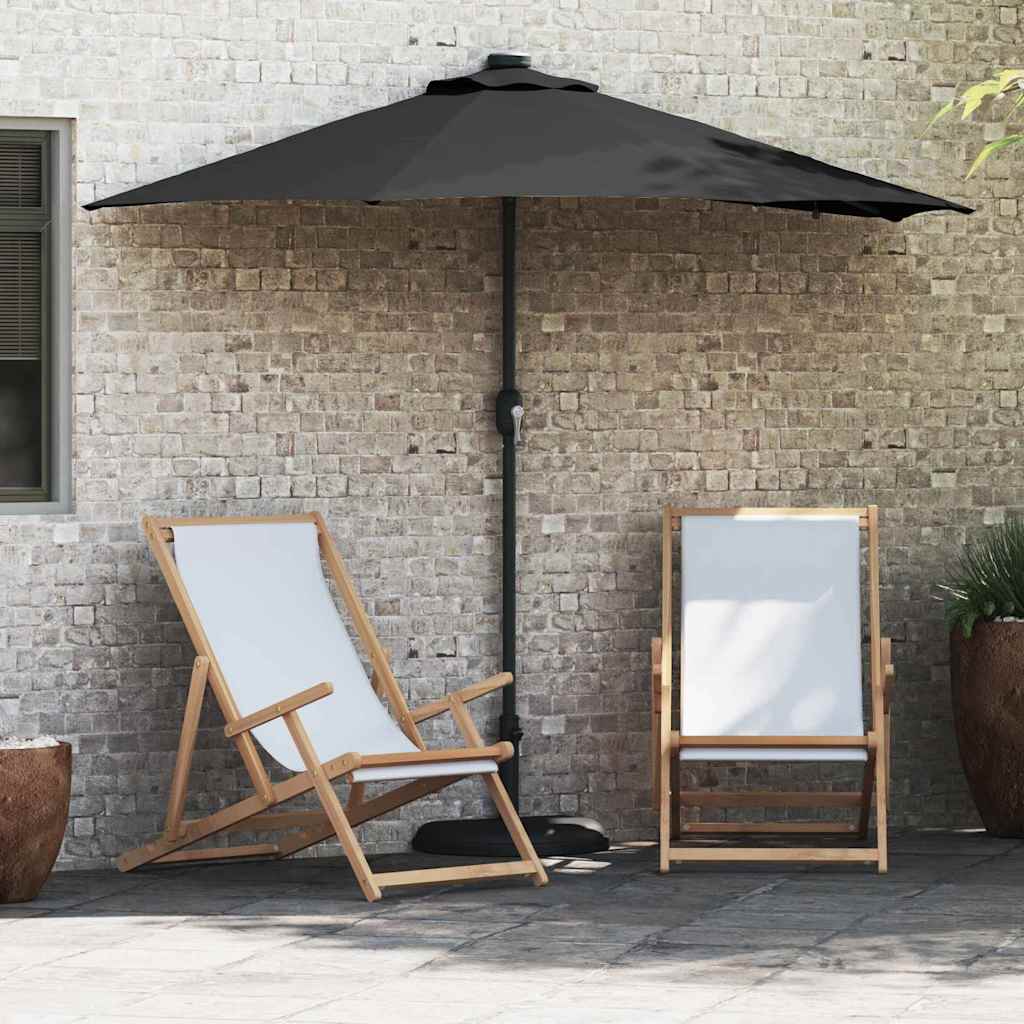 Garden Parasol Black 294 x 150 x 223 cm Polyester and Steel