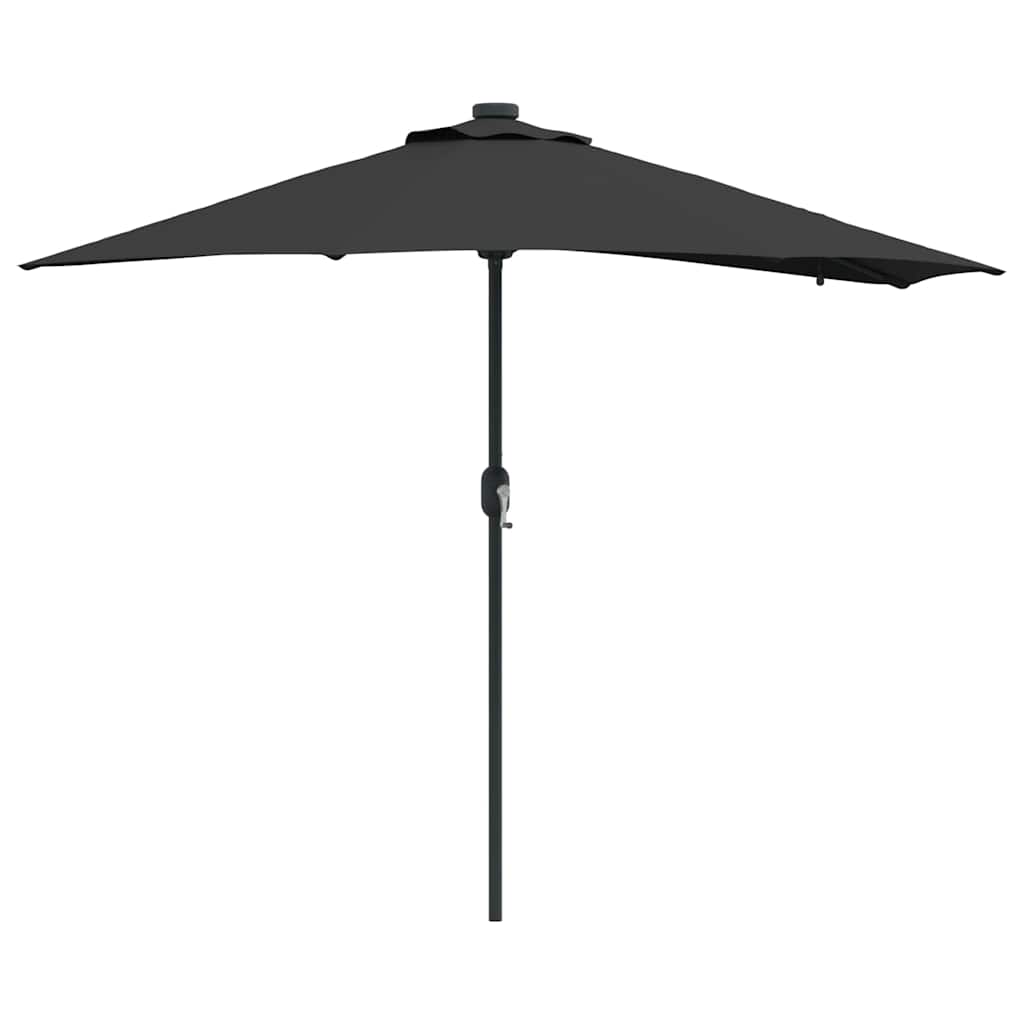 Garden Parasol Black 294 x 150 x 223 cm Polyester and Steel