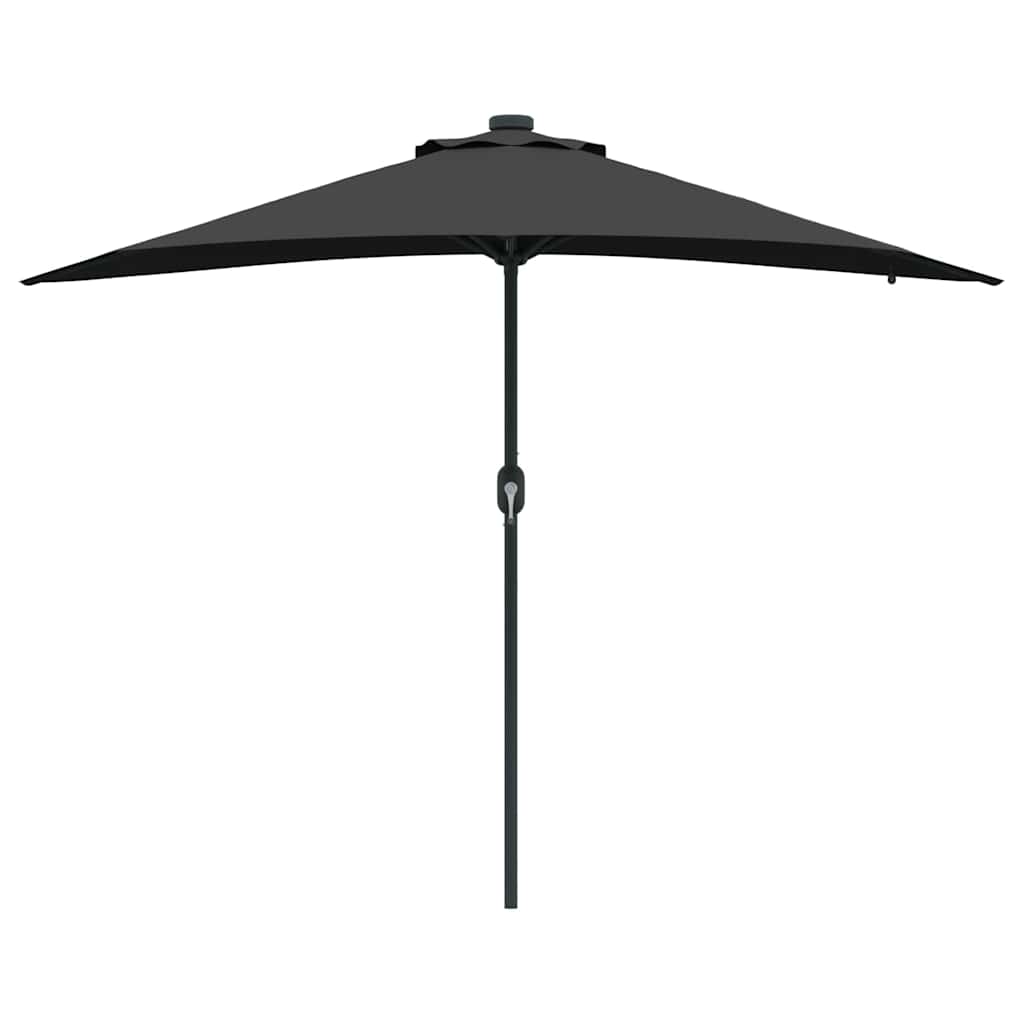 Garden Parasol Black 294 x 150 x 223 cm Polyester and Steel