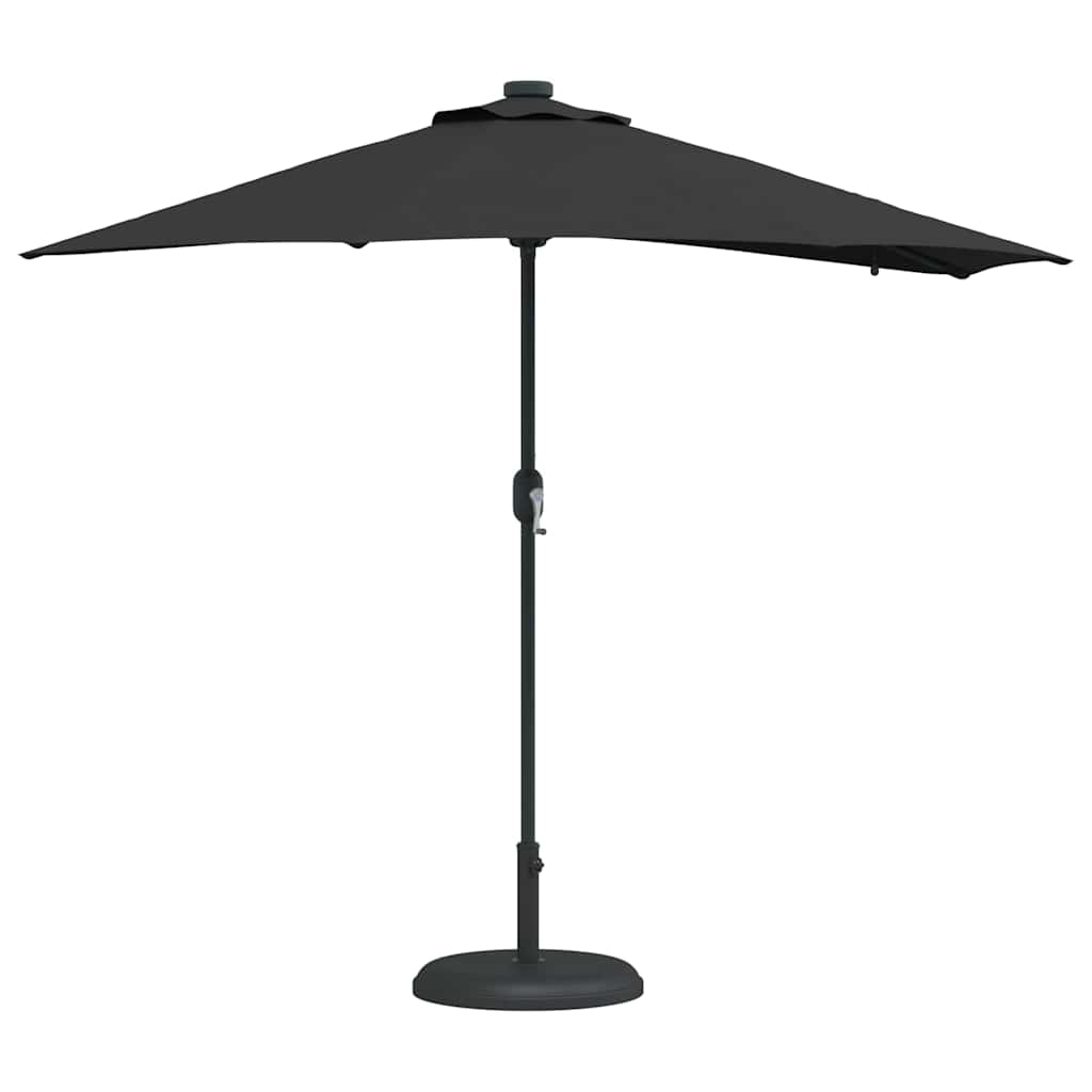 Garden Parasol Black 294 x 150 x 223 cm Polyester and Steel