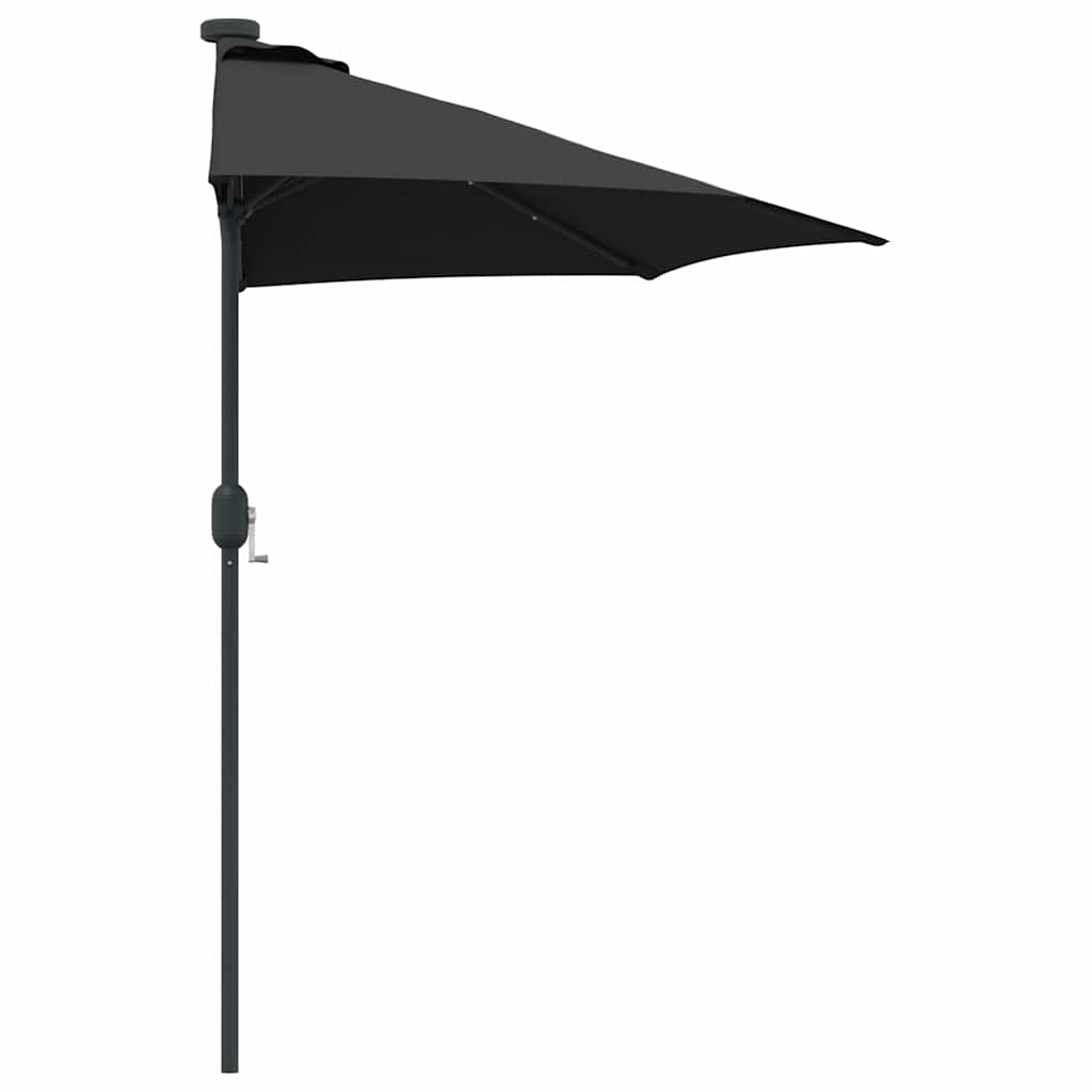 Garden Parasol Black 294 x 150 x 223 cm Polyester and Steel