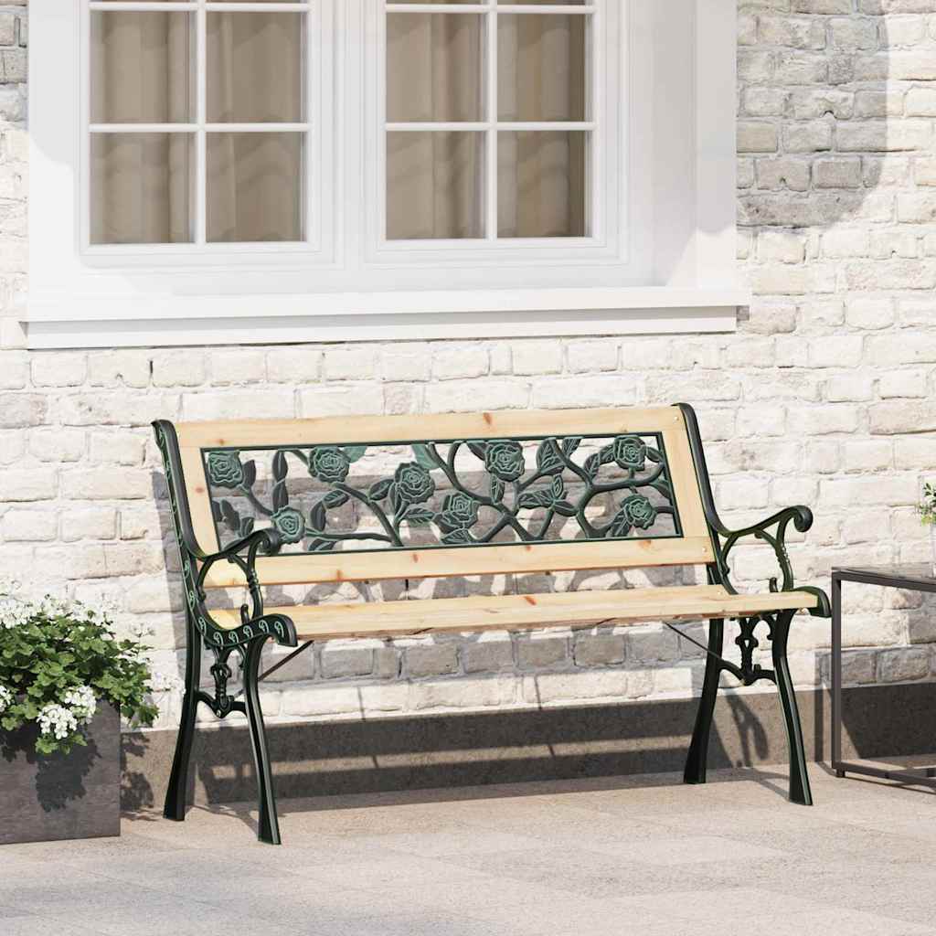 Garden Bench with Cushion Brown 116 x 54 x 73 cm Wood