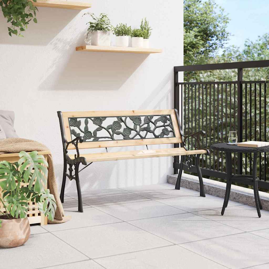 Garden Bench with Cushion Brown 116 x 54 x 73 cm Wood