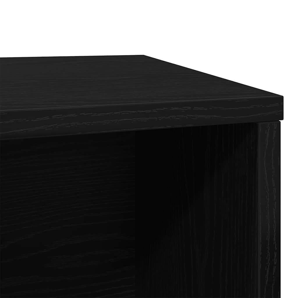 Cat Litter Box Enclosure Black Oak 80x50x45 cm Engineered Wood