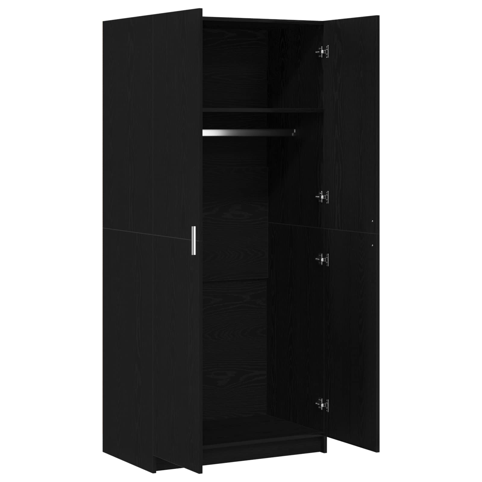 Wardrobe with Door Black Oak 80 x 50,5 x 180 cm Engineered Wood