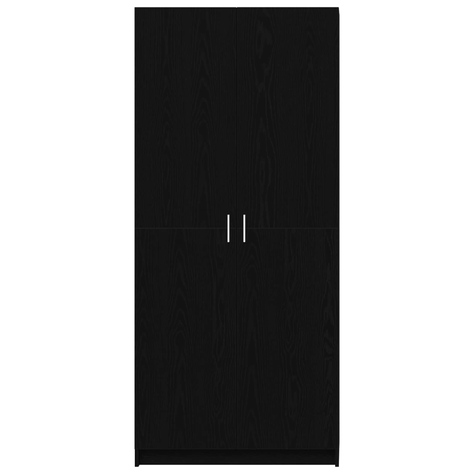 Wardrobe with Door Black Oak 80 x 50,5 x 180 cm Engineered Wood