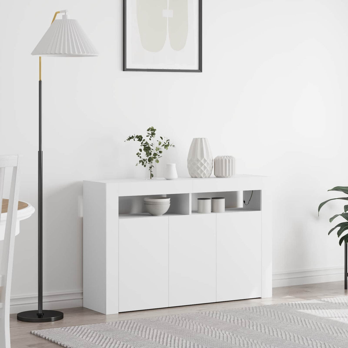 Sideboard White 116 x 30 x 75 cm Engineered Wood