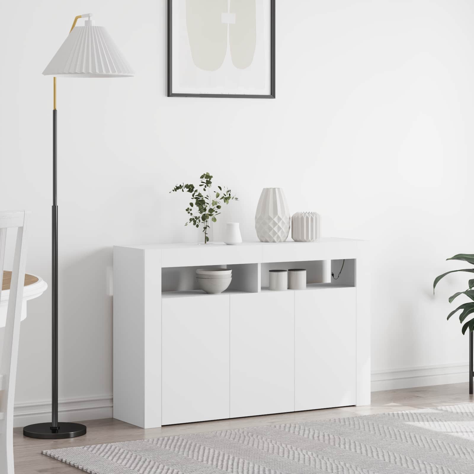 Sideboard White 116 x 30 x 75 cm Engineered Wood