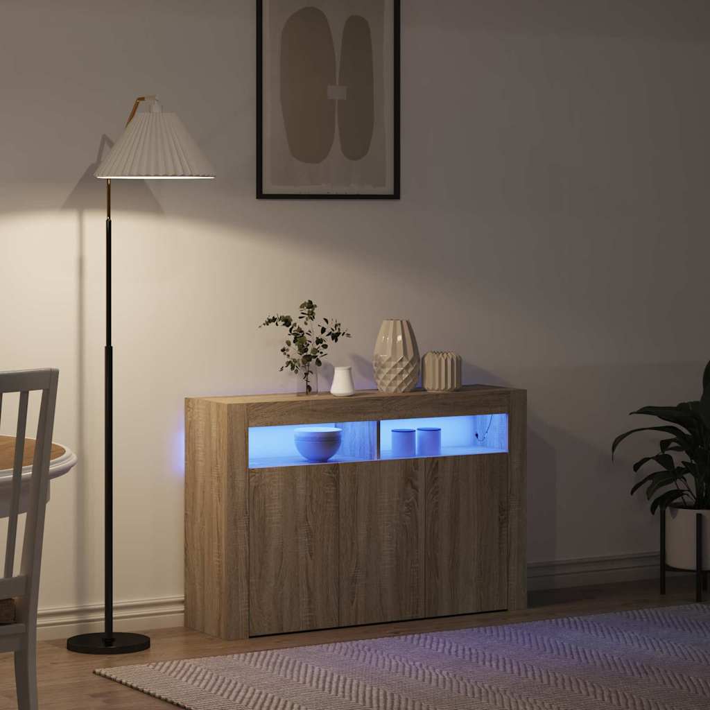 Sideboard Sonoma oak 116 x 30 x 75 cm Engineered wood