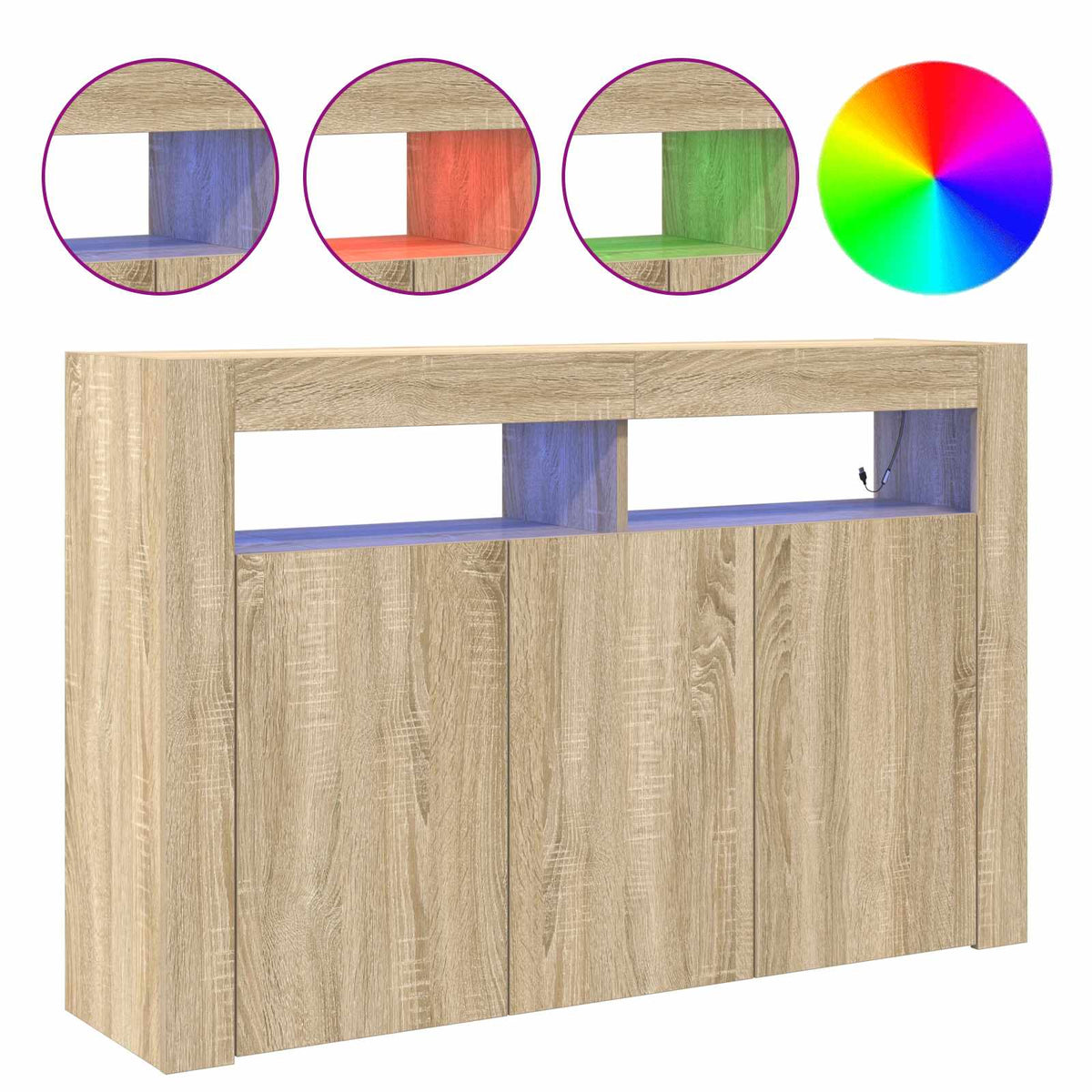 Sideboard Sonoma Oak 116 x 30 x 75 cm Engineered Wood