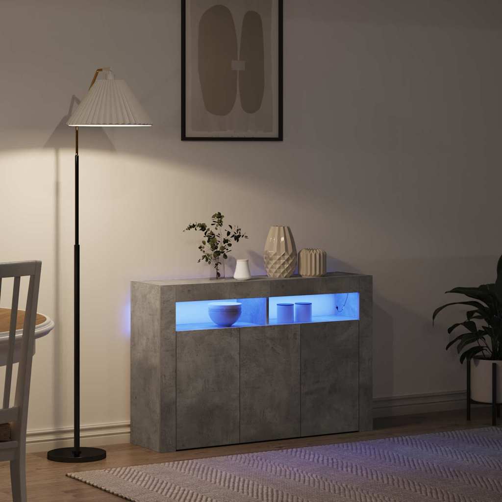 Sideboard Concrete grey 116 x 30 x 75 cm Engineered wood