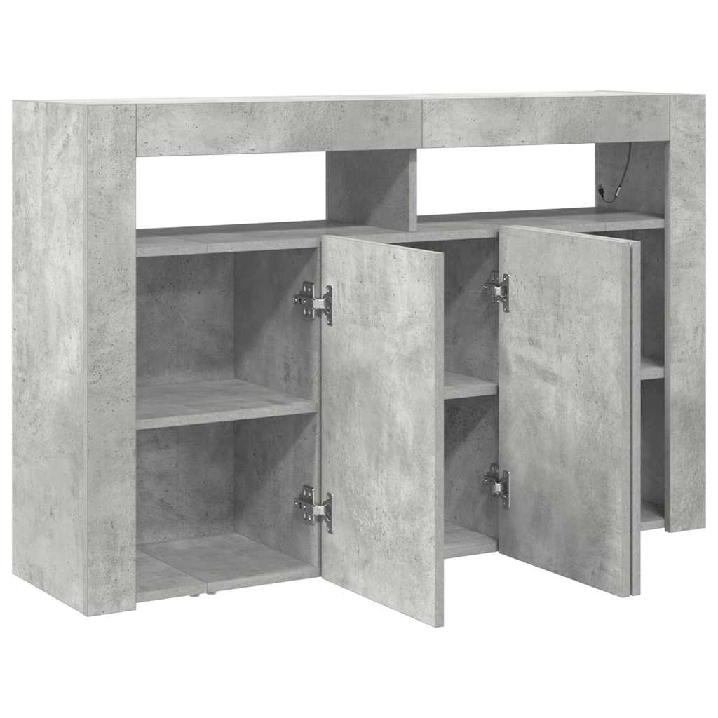 Sideboard Concrete grey 116 x 30 x 75 cm Engineered wood