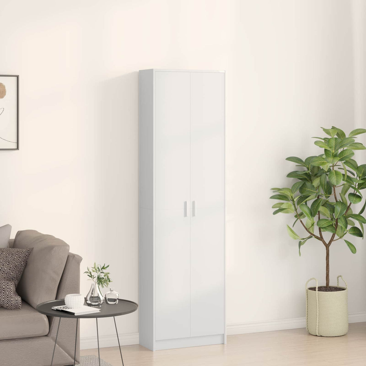Wardrobe with Shelf White 55 x 25 x 189 cm Engineered Wood