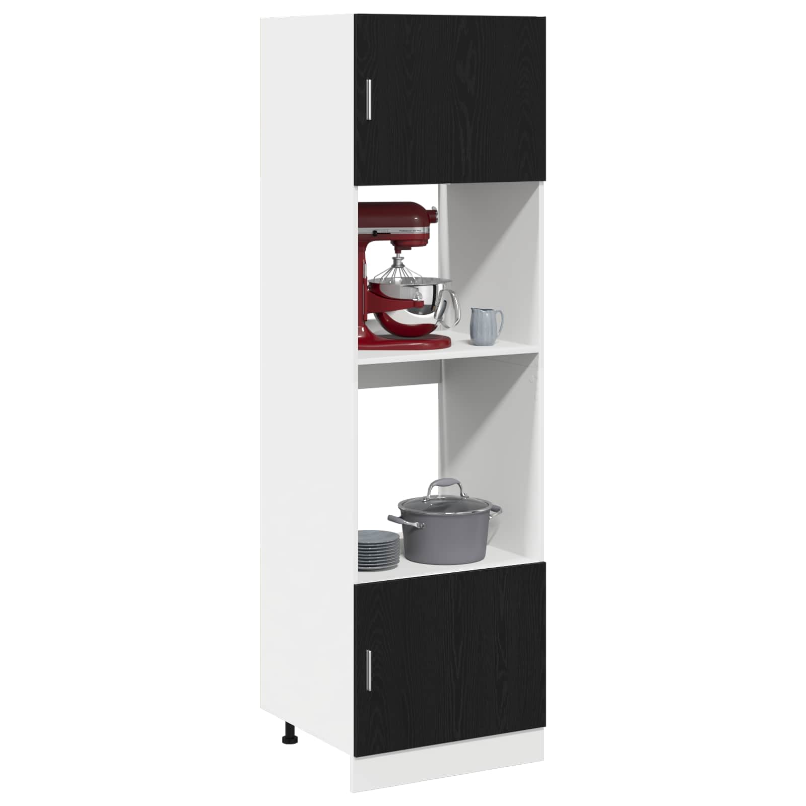 Hanging Cabinet Black Oak 60 x 57 x 207 cm Engineered Wood