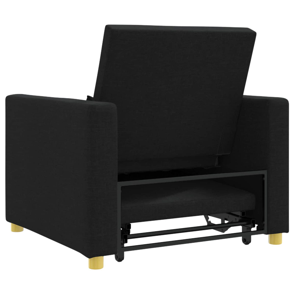 Pull out Sofa Bed Single Black 90 x 165 x 87 cm Fabric