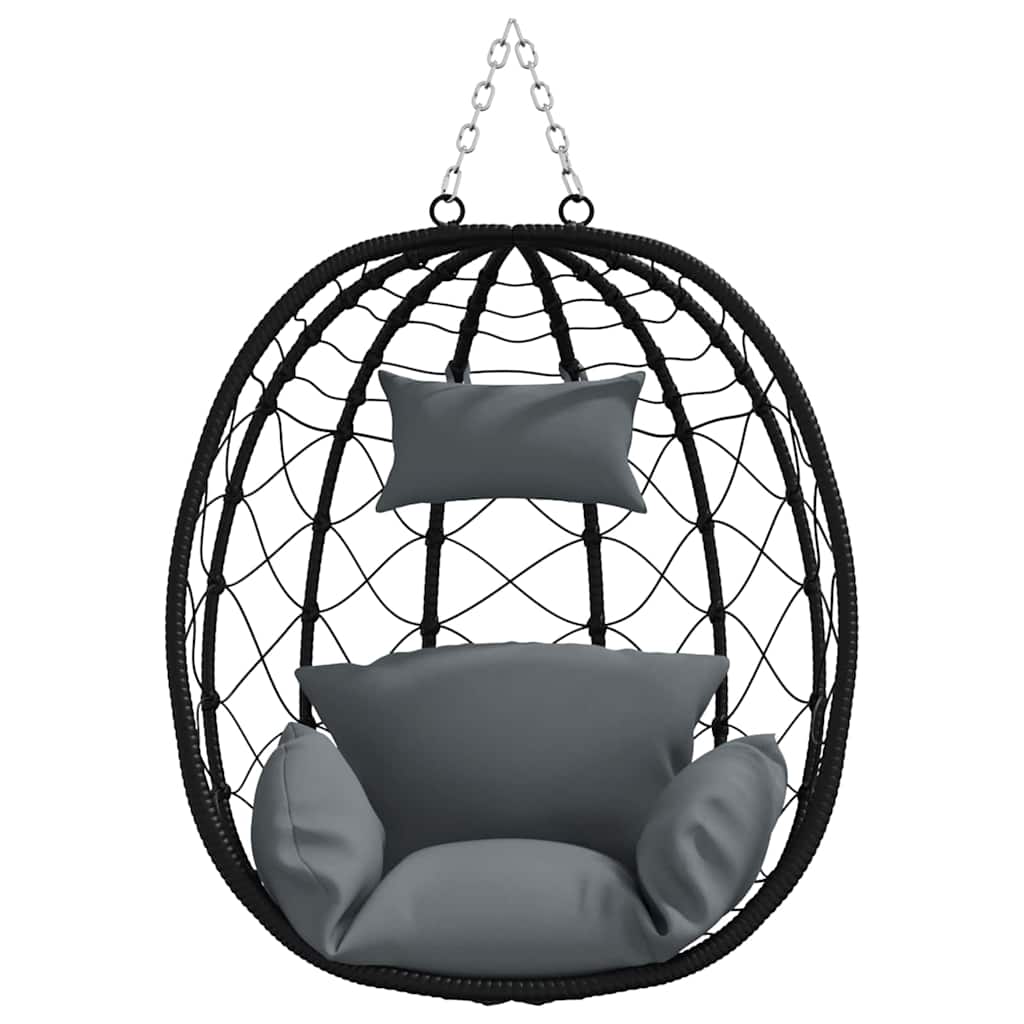 Hanging Egg Chair Anthracite 91.5 x 54.5 x 107 cm Poly Rattan