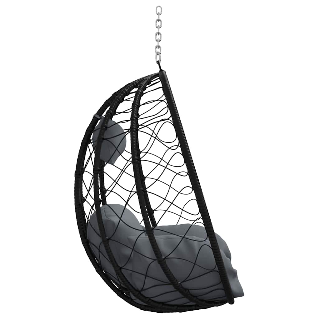 Hanging Egg Chair Anthracite 91.5 x 54.5 x 107 cm Poly Rattan