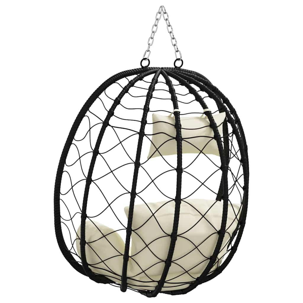 Hanging Egg Chair Cream white 91.5 x 54.5 x 107 cm Poly Rattan