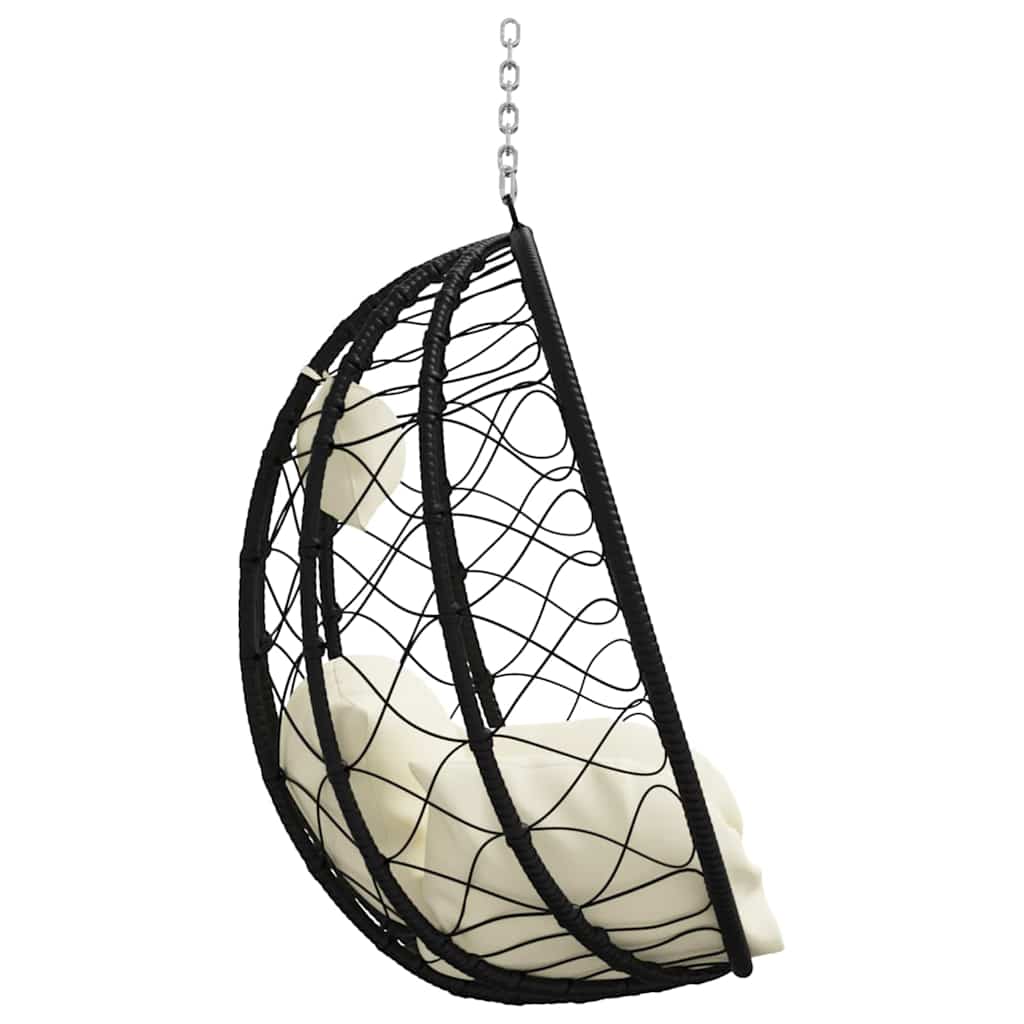 Hanging Egg Chair Cream white 91.5 x 54.5 x 107 cm Poly Rattan