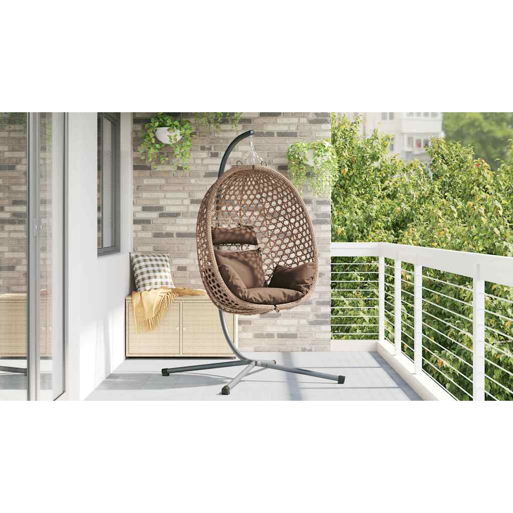Hanging Egg Chair Folding Coffee 104 x 100 x 191 cm Poly Rattan