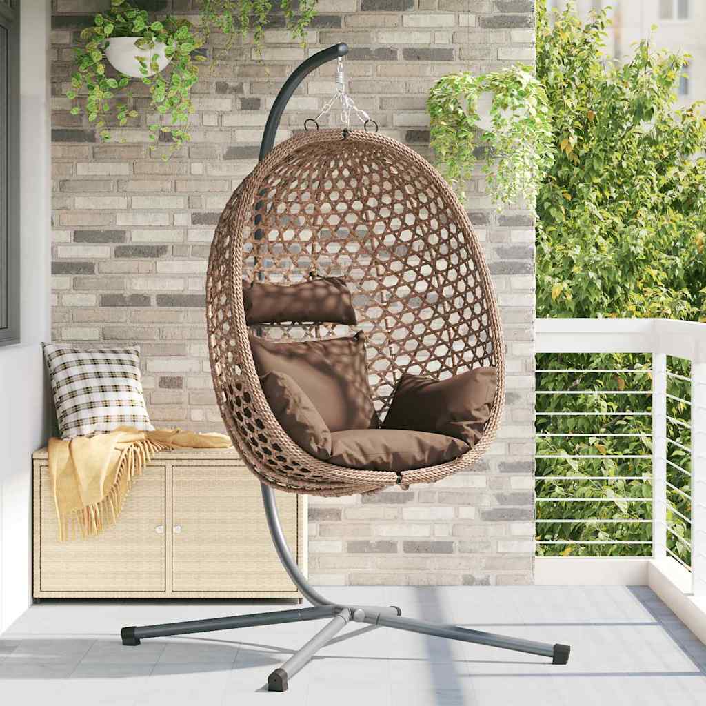 Hanging Egg Chair Folding Coffee 104 x 100 x 191 cm Poly Rattan
