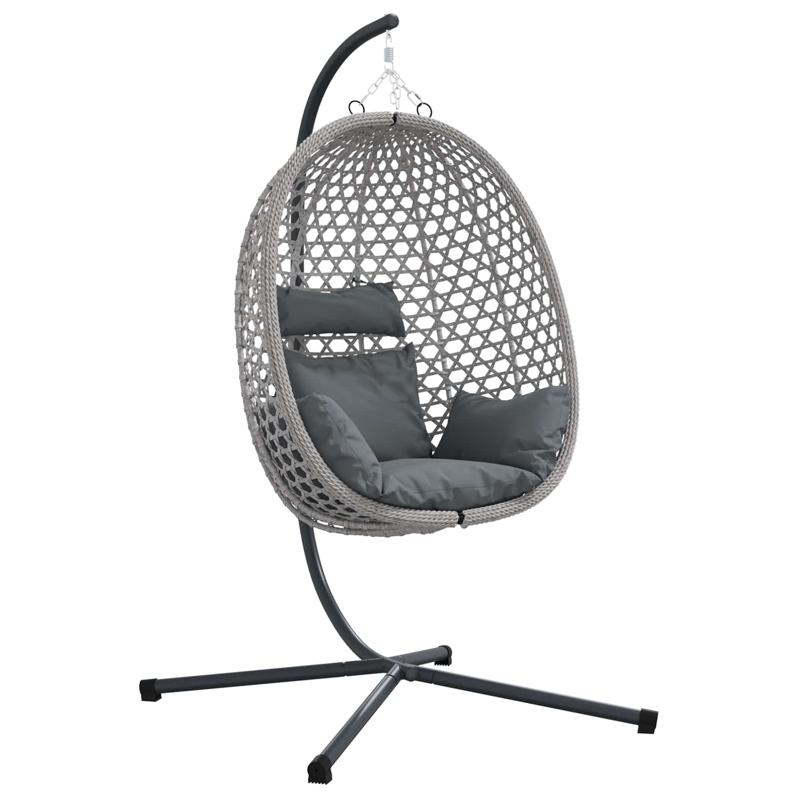 Hanging Egg Chair Manual Anthracite and grey 104 x 100 x 191 cm