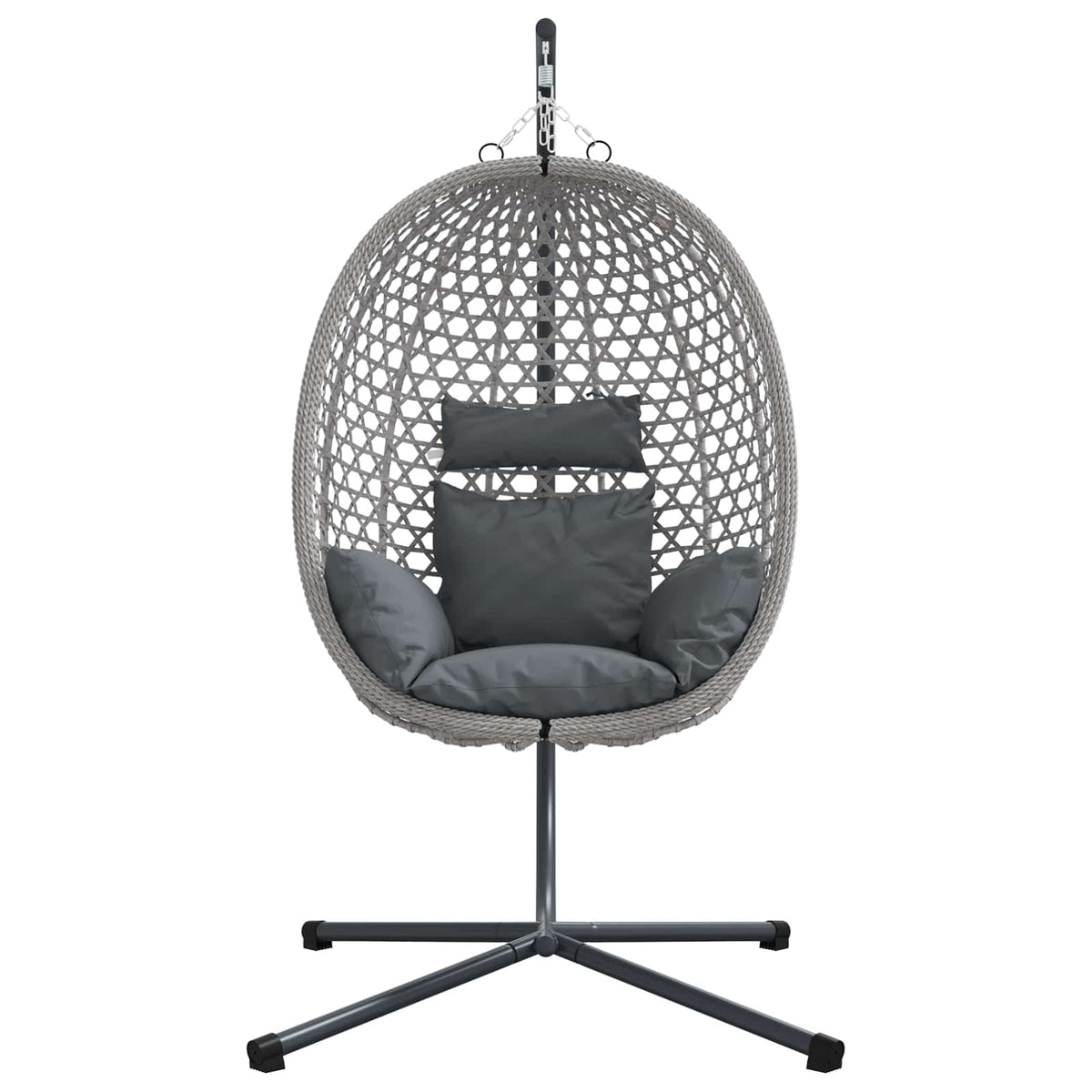 Hanging Egg Chair Manual Anthracite and grey 104 x 100 x 191 cm