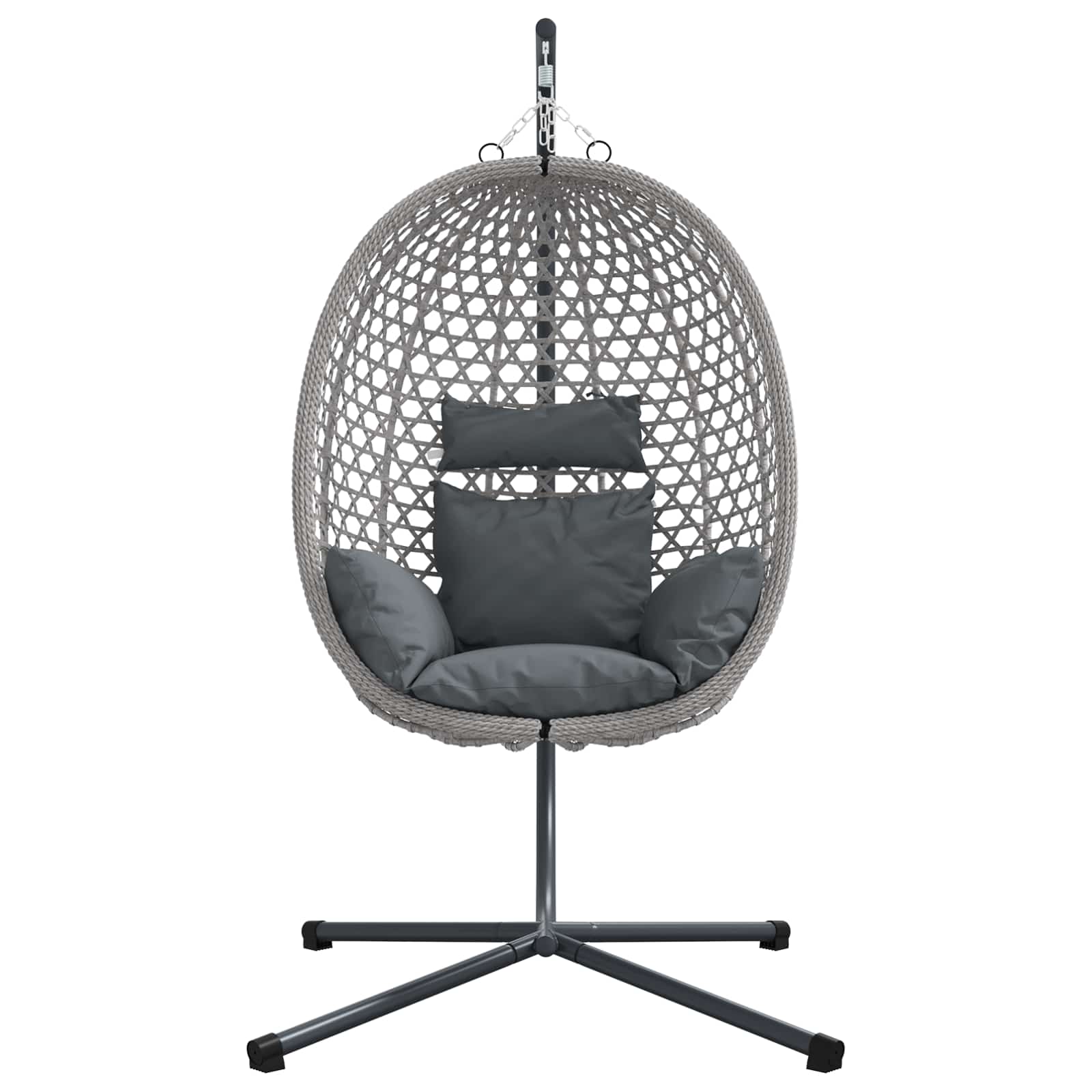 Hanging Egg Chair Manual Anthracite and grey 104 x 100 x 191 cm