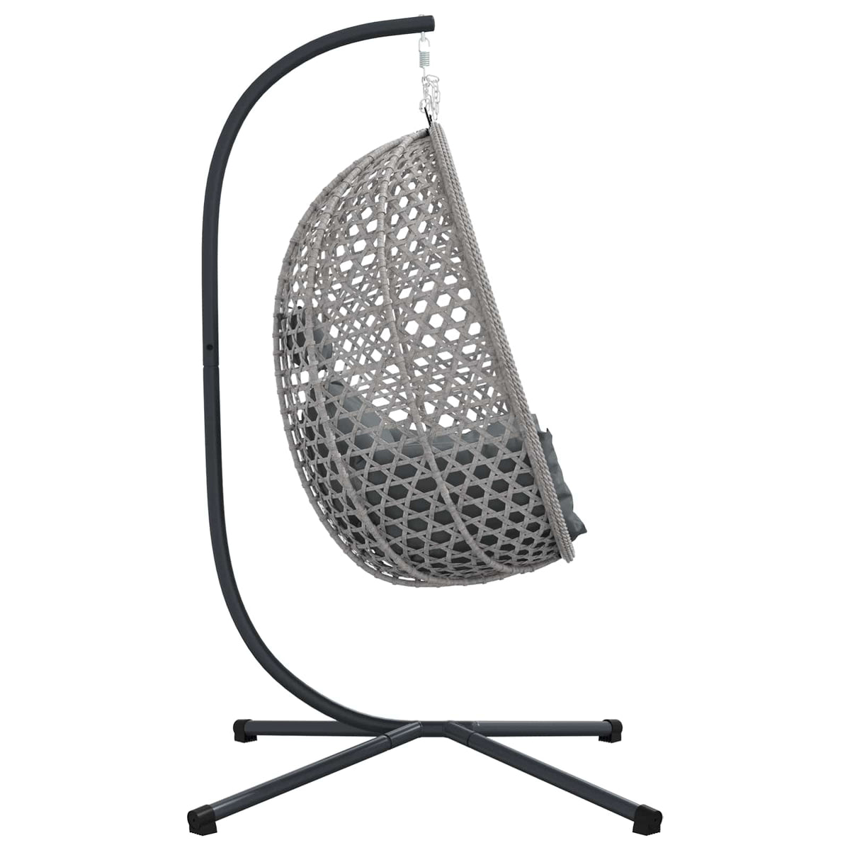 Hanging Egg Chair Manual Anthracite and grey 104 x 100 x 191 cm