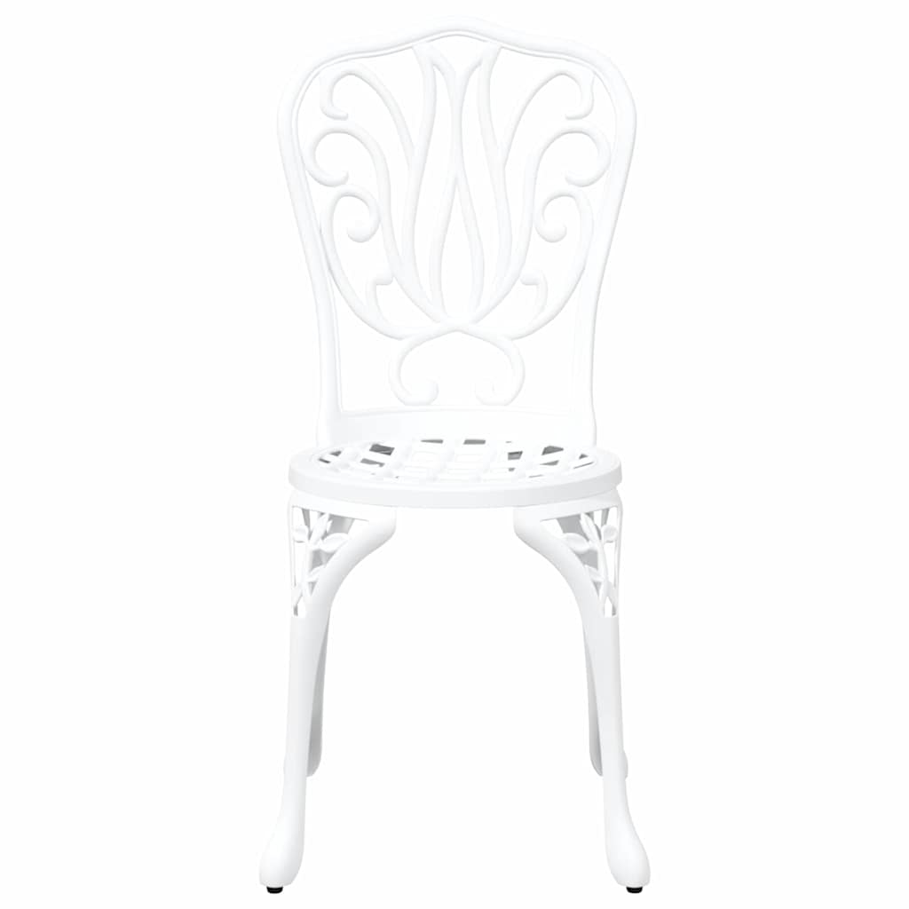 Garden Bistro Set 3 pcs White Aluminium