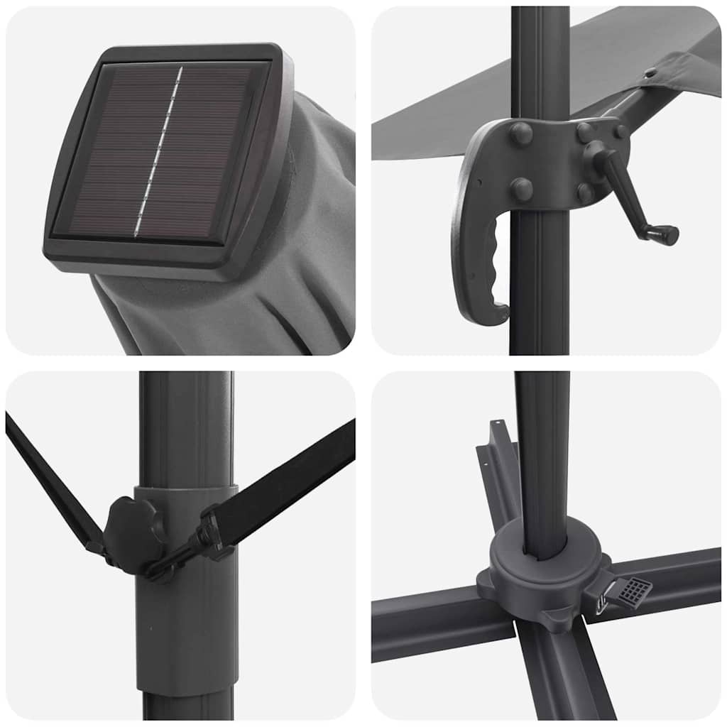 Parasol Anthracite 351 x 250 x 253 cm Polyester and Aluminium