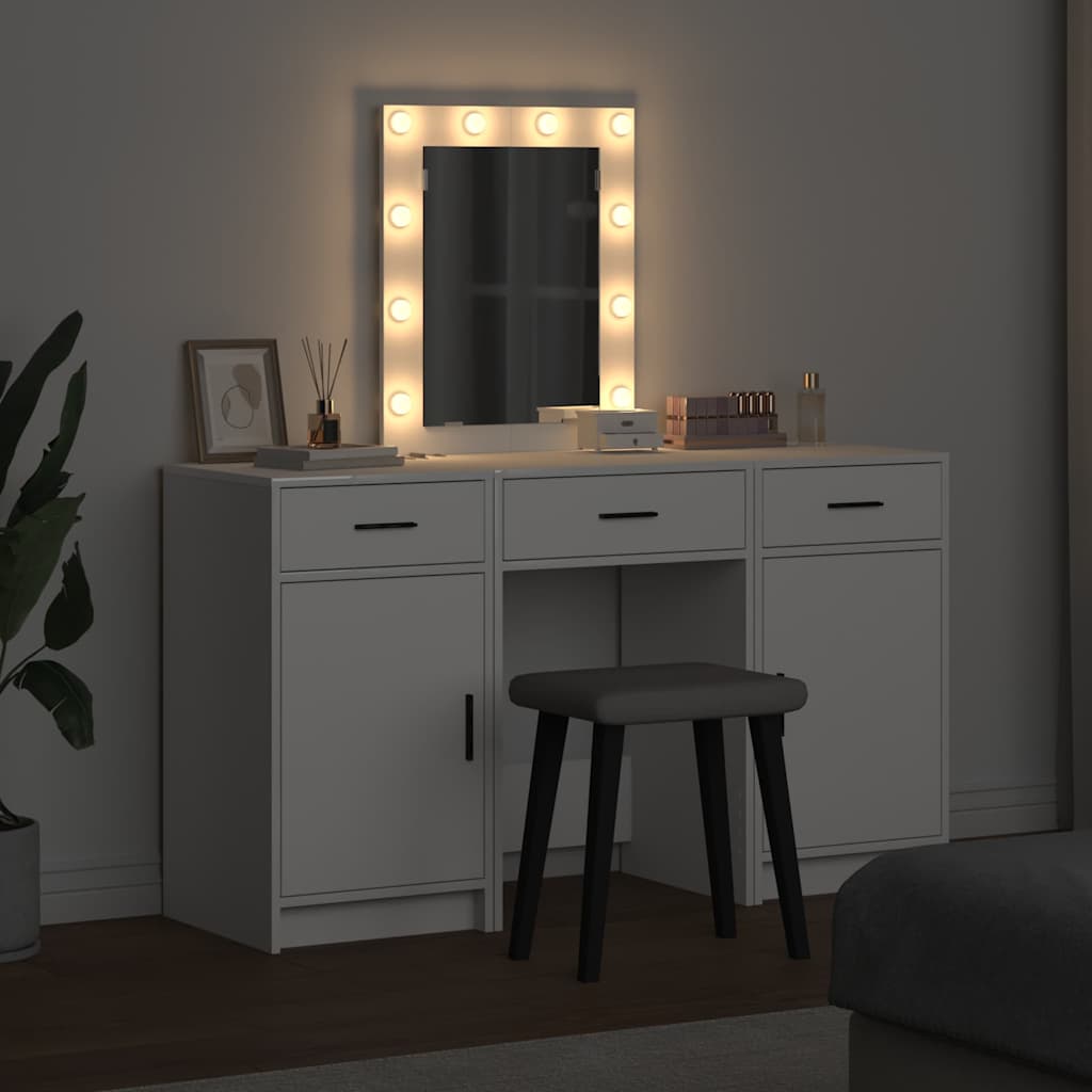 Dressing Table with Door White 50 x 41 x 135 cm Engineered Wood