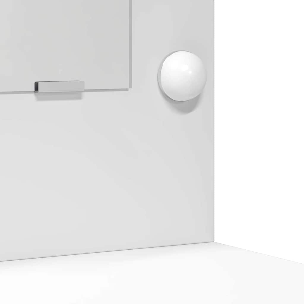 Dressing Table with Mirror Lights 2 pcs White Engineered Wood