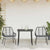 3 Piece Garden Dining Set with Cushions Black Poly Rattan Glass