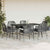 7 Piece Garden Dining Set with Cushions Black Poly Rattan Glass