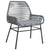 3 Piece Garden Dining Set with Cushions Grey Poly Rattan Glass