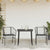 3 Piece Garden Dining Set with Cushions Black Poly Rattan Glass