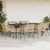 7 Piece Garden Dining Set with Cushions Brown Poly Rattan Glass