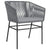 5 Piece Garden Dining Set with Cushions Grey Poly Rattan Glass