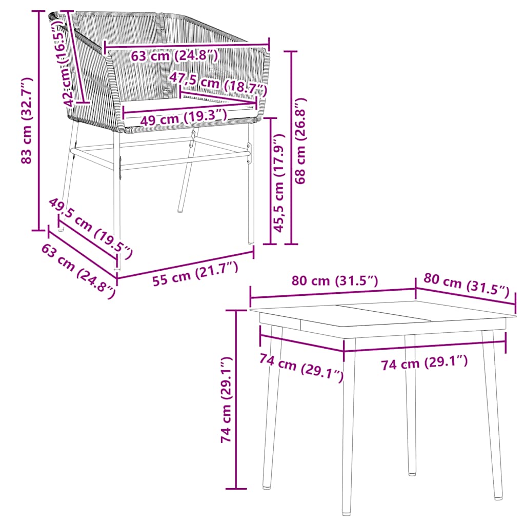 5 Piece Garden Dining Set with Cushions Grey Poly Rattan Glass