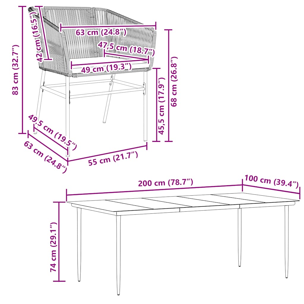 9 Piece Garden Dining Set with Cushions Grey Poly Rattan Glass